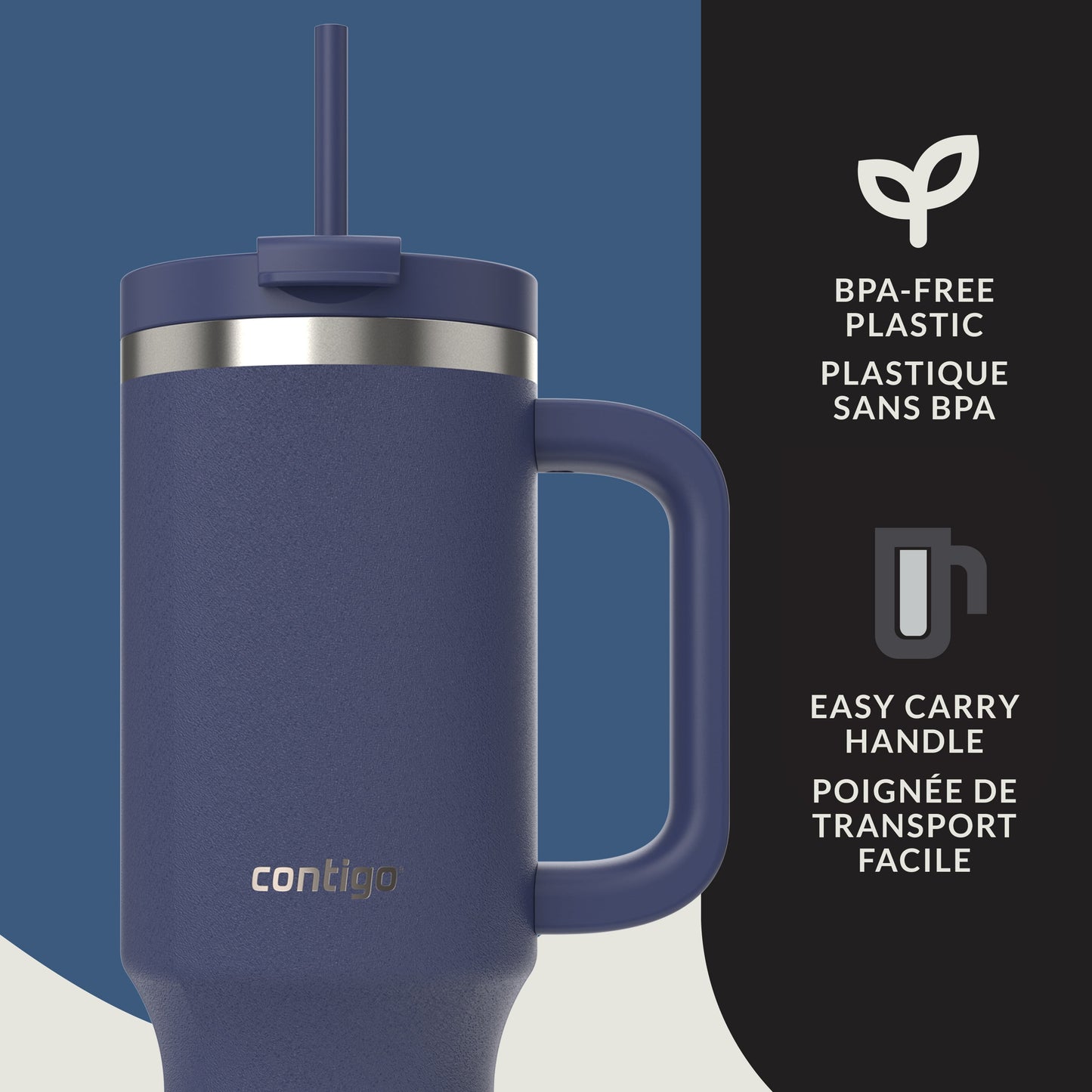 Contigo Streeterville Tumbler 40oz Indgo Blue Powder