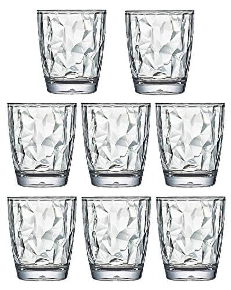 10 Oz Premium Unbreakable Drinking Glasses Dishwasher Safe BPA Free Acrylic Tumblers (Clear)