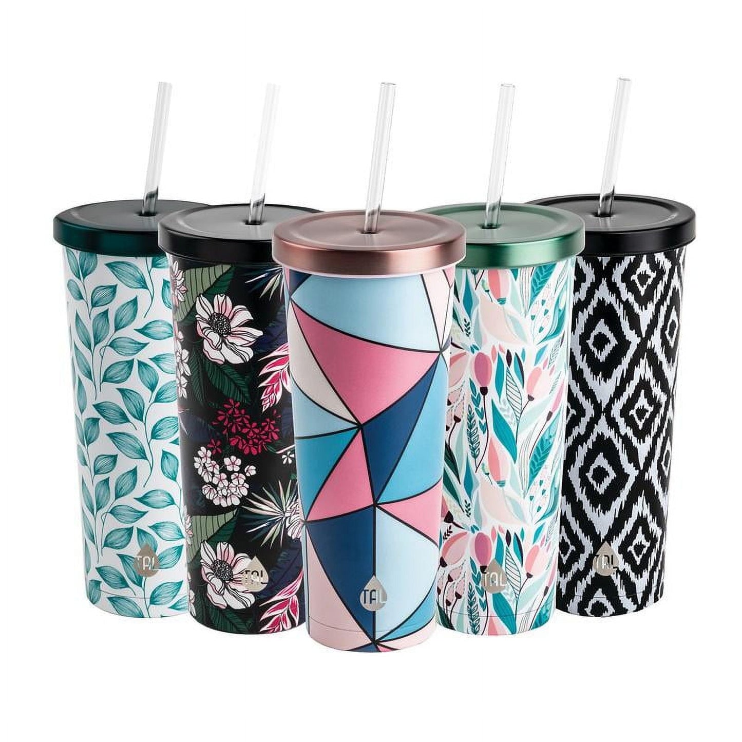 TAL Stainless Steel Coolie Tumbler 24 fl oz, Pink Geo