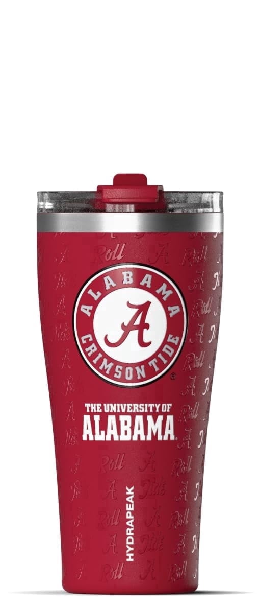 Hydrapeak Officially Licensed Alabama Crimson Tide Roamer 25 oz Stainless Steel Tumbler, Insulated Tumblers, Water Bottle With Straw