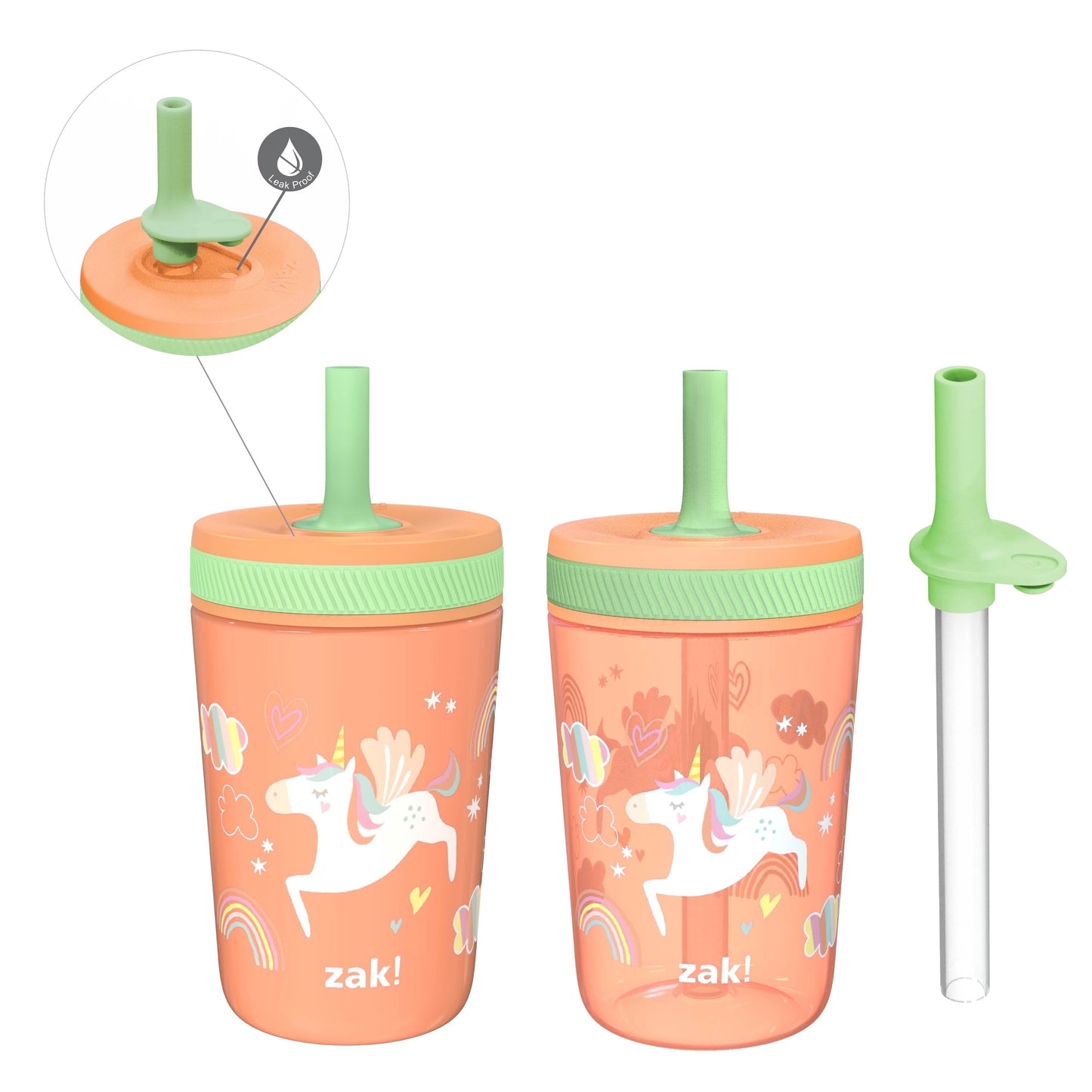 Zak Designs 12oz and 15oz Kelso Straw Tumbler Set - Lighted Tumbler