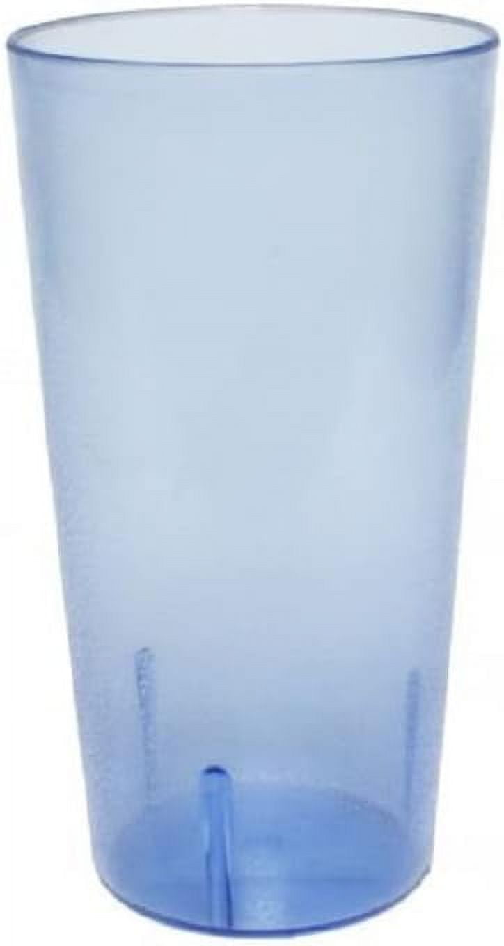 TrueCraftware-Set of 12 Tall Pebbled Tumbler/Drinking Cups 32-Ounce Blue Color- Reusable Premium Water Iced Tea Glasses Stackable Dishwasher Safe Break-Resistant for Home and Restaurants