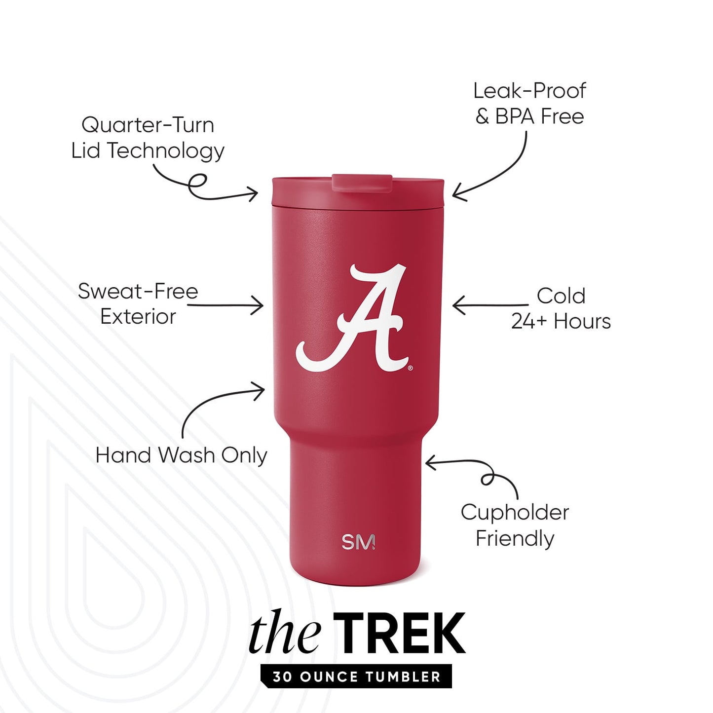 Simple Modern 30oz Trek Tumbler with Flip Lid and Straws | NCAA Licensed