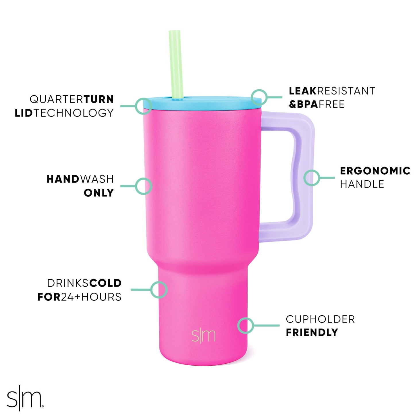 Simple Modern 30 fl oz Insulated Stainless Steel Trek Tumbler with Straw Lid | 80s Mix