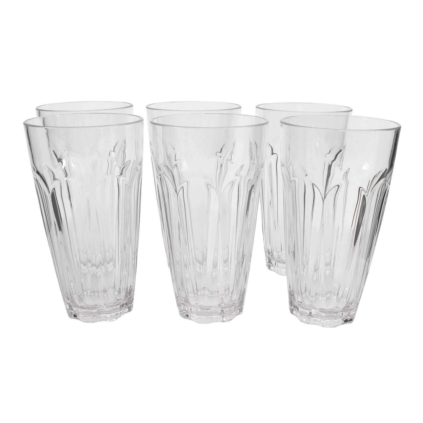 Nuglass 22oz Tritan Classic Tumbler 6-Pack, BPA Free Drinkware Set