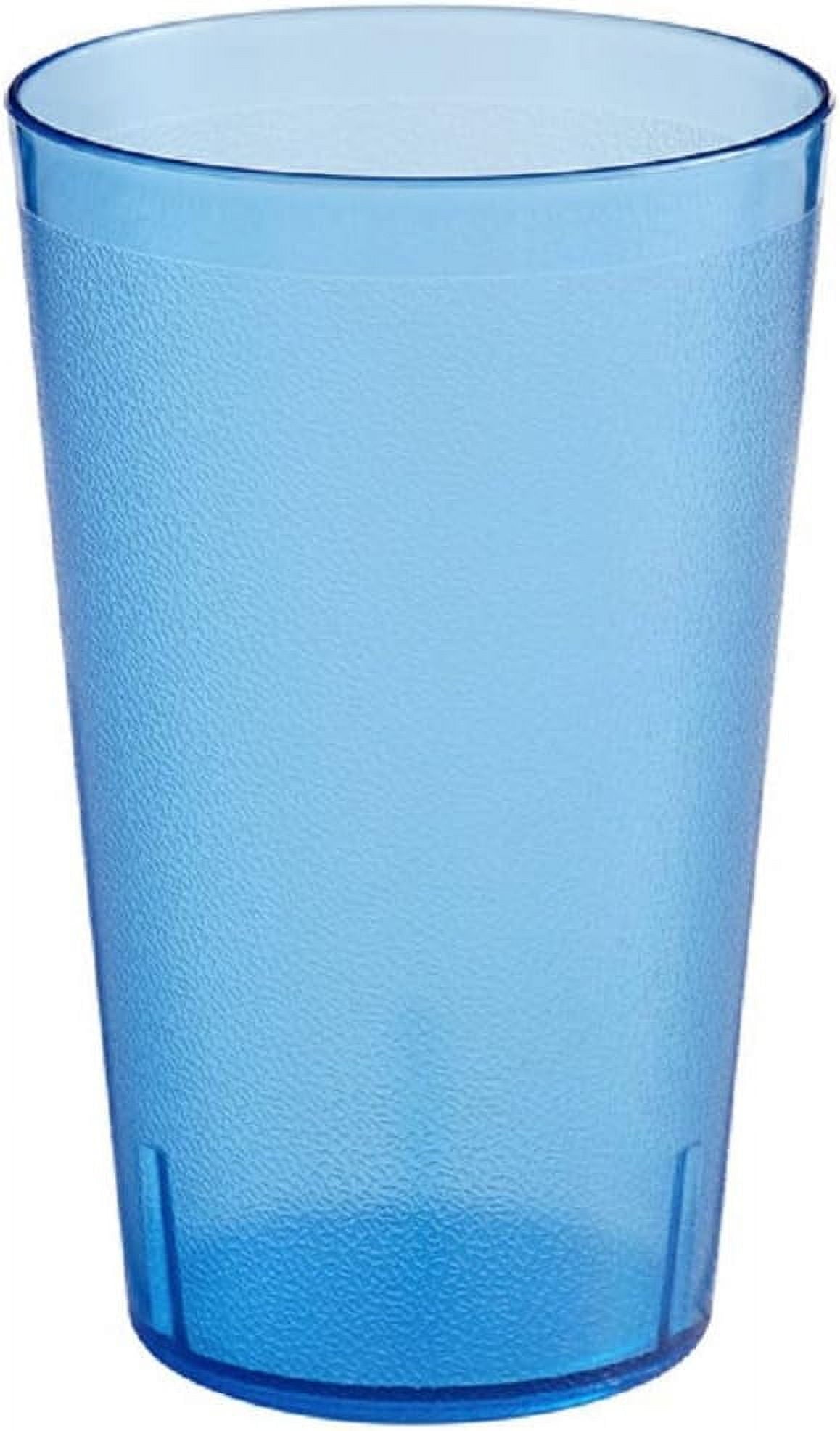 TrueCraftware-Set of 12 Tall Pebbled Tumbler/Drinking Cups 32-Ounce Blue Color- Reusable Premium Water Iced Tea Glasses Stackable Dishwasher Safe Break-Resistant for Home and Restaurants