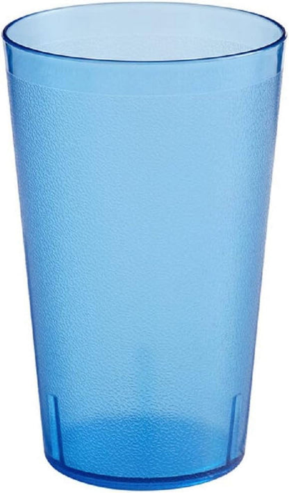 TrueCraftware-Set of 12 Tall Pebbled Tumbler/Drinking Cups 32-Ounce Blue Color- Reusable Premium Water Iced Tea Glasses Stackable Dishwasher Safe Break-Resistant for Home and Restaurants