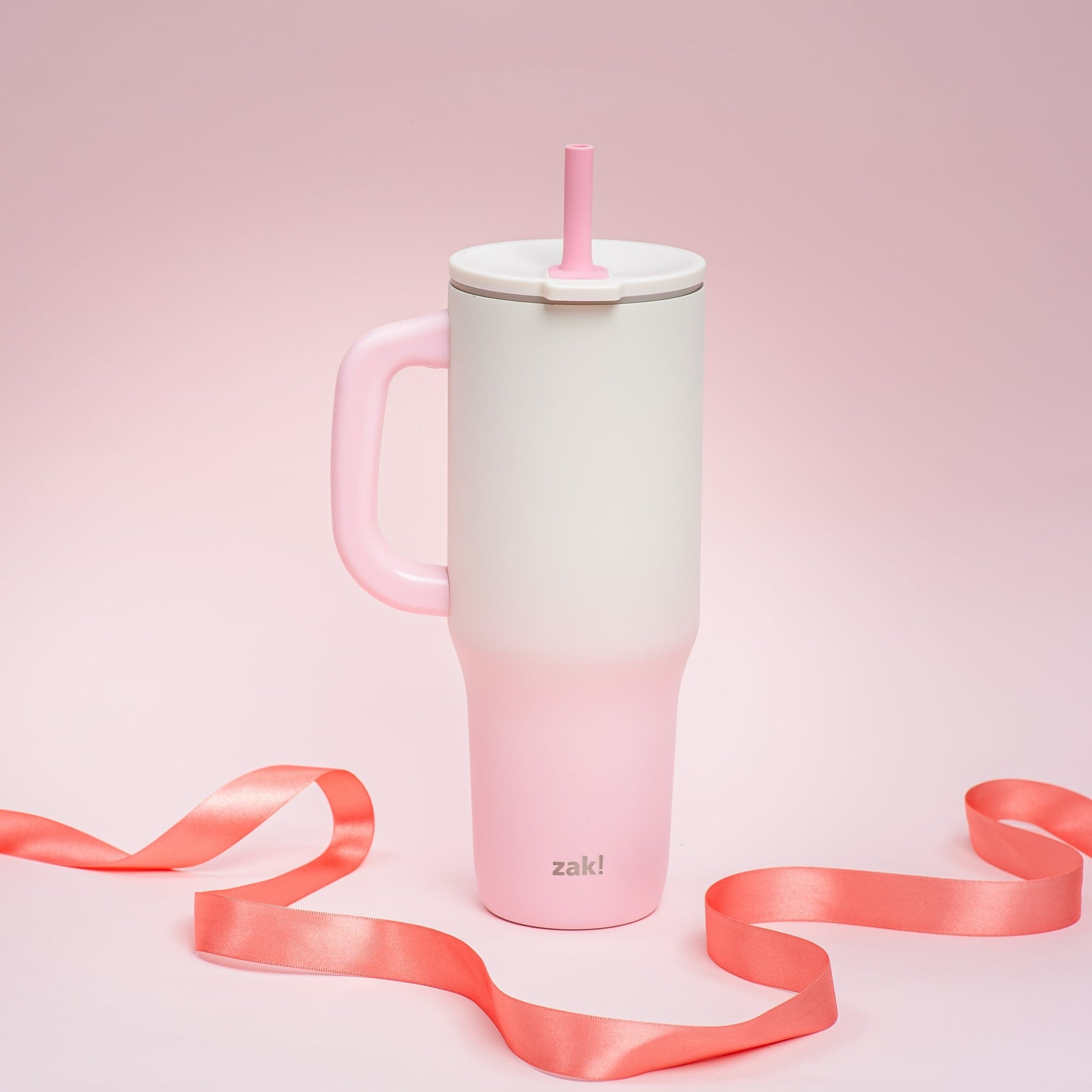 Zak Designs 40oz Stainless Steel Sutton Straw Tumbler Benefiting St. Jude Pink Ombre