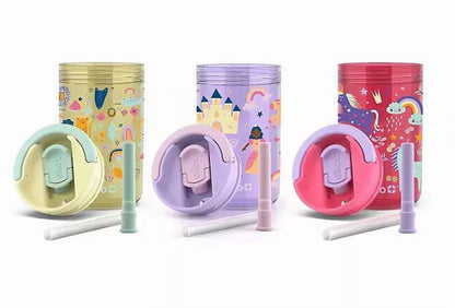 Ello 12 Oz Animal Princess & Unicorn Spill Proof PlasticTumbler Glasses (set of 3)