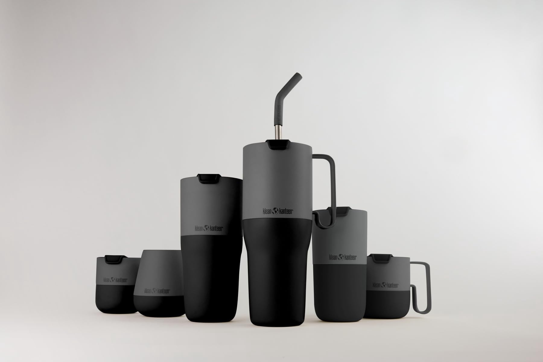 Klean Kanteen Rise Lowball Tumbler - Dishwasher-Safe Stainless Steel Tumbler for Hot & Cold Beverages - Features Splash-Proof Flip Lid - 10 oz, Asphalt