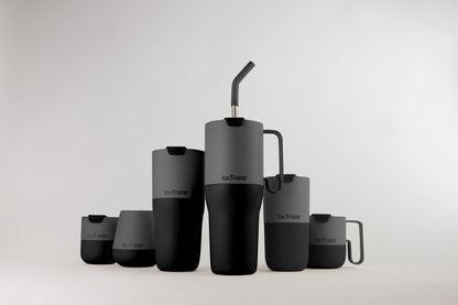 Klean Kanteen Rise Lowball Tumbler - Dishwasher-Safe Stainless Steel Tumbler for Hot & Cold Beverages - Features Splash-Proof Flip Lid - 10 oz, Asphalt
