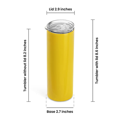 Makerflo Yellow 20 oz Skinny Powder Coated Tumbler (25 Pack) Ideal for DIY Crafts -Laser Engraving
