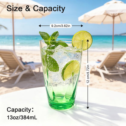 WowProLiv 13oz Premium Acrylic Stackable Drinking Tumblers, Top-Rack Dishwasher Safe, Shatterproof & BPA-Free Kid Cups,Water/Juice Glasses for Milk, Juice, Ice Tea, Agua Fresca, Lemonade.