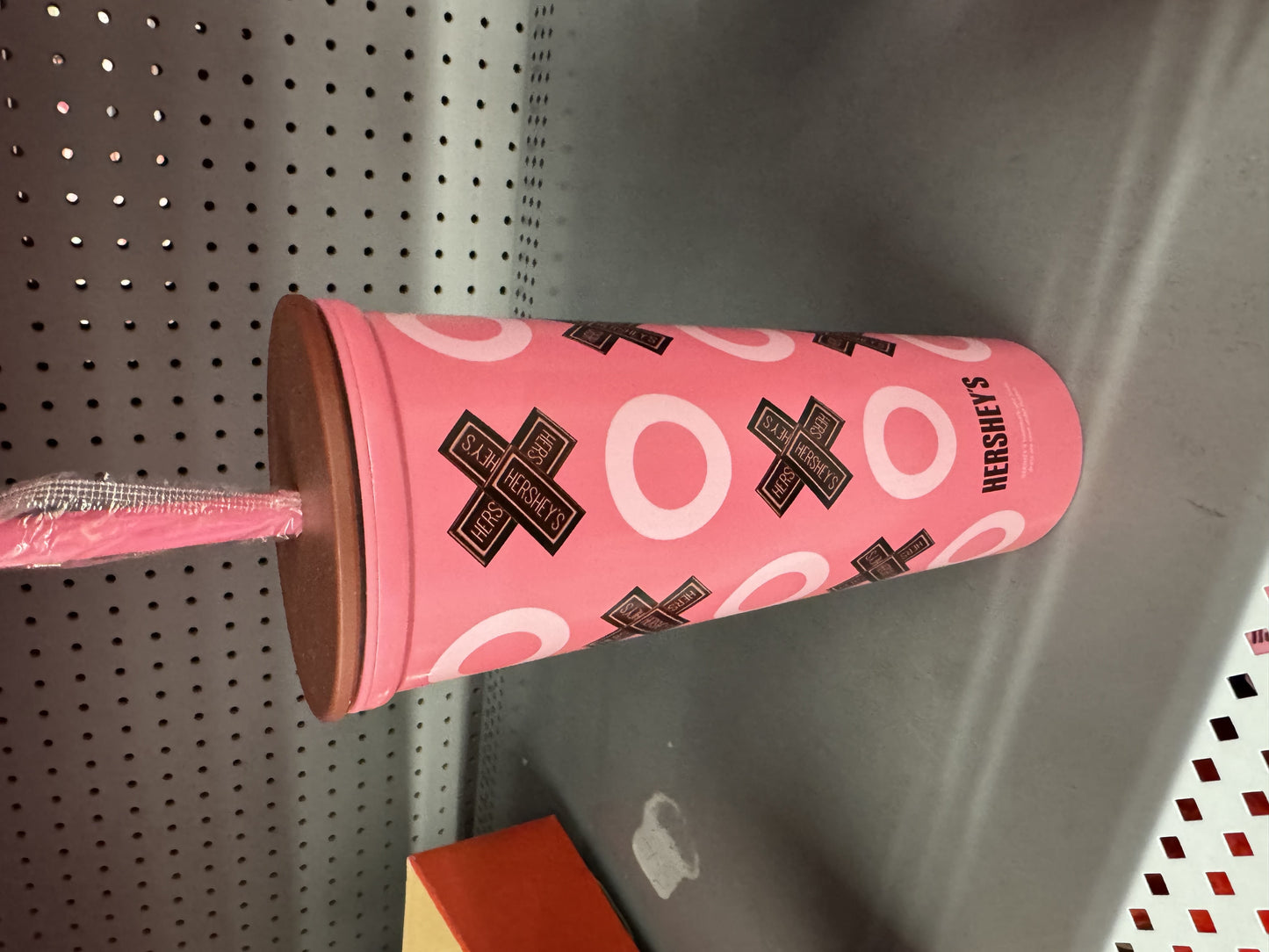 Valentine's Day 22 oz Plastic Hershey's Bar Insulated Tumbler with Straw, XO Design