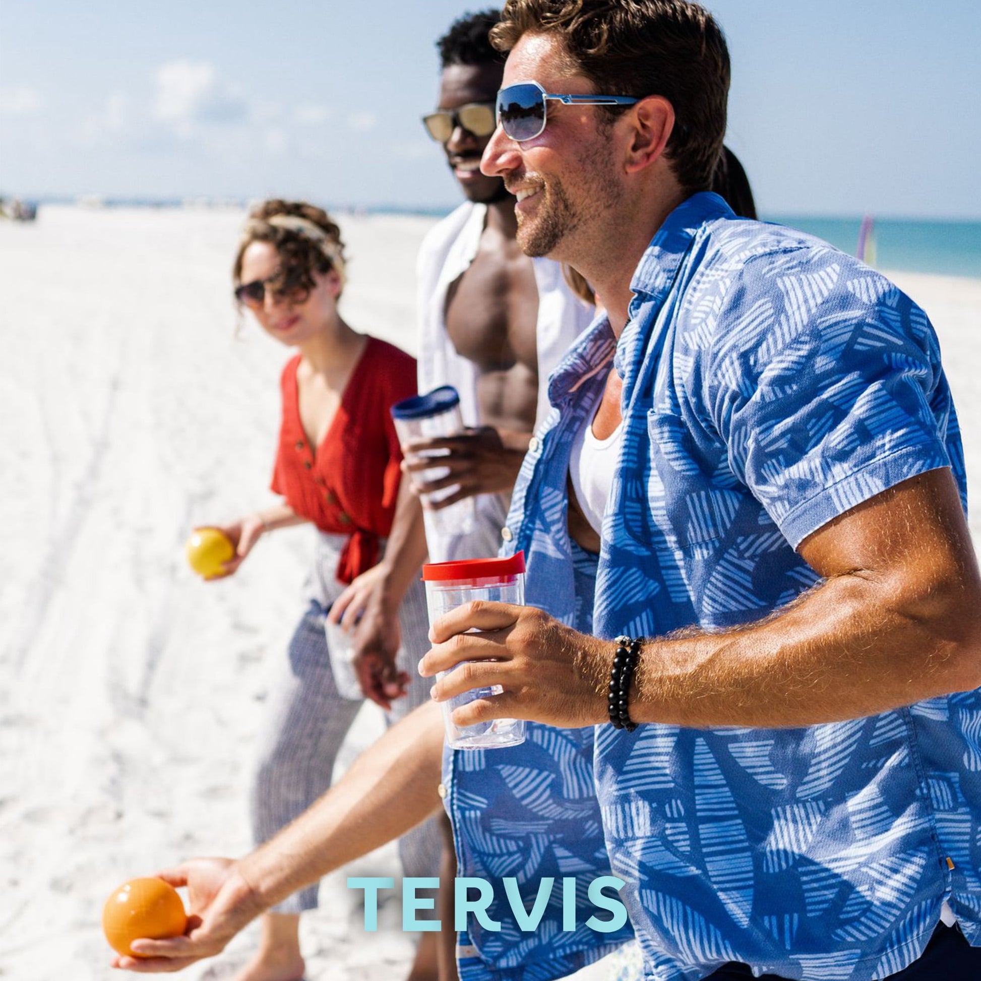 Tervis  Clear & Colorful Tabletop Made in USA Double Walled  Insulated Tumbler Travel Cup Keeps Drinks Cold & Hot, 16oz - 4pk, Citrus Sunrise