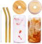 4 Pcs Drinking Glasses with Bamboo - Lighted Tumbler