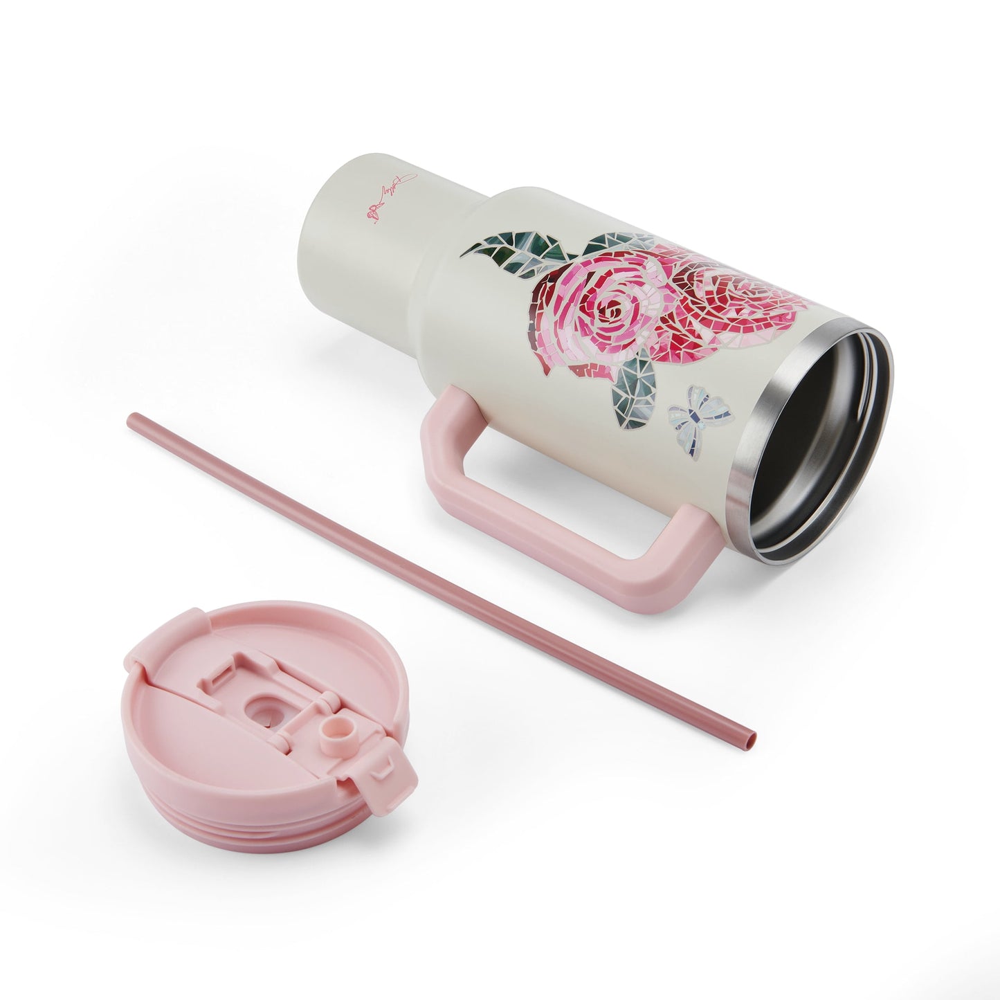 Dolly Parton 40 oz Stainless Steel Tumbler with Handle Pink Jewel