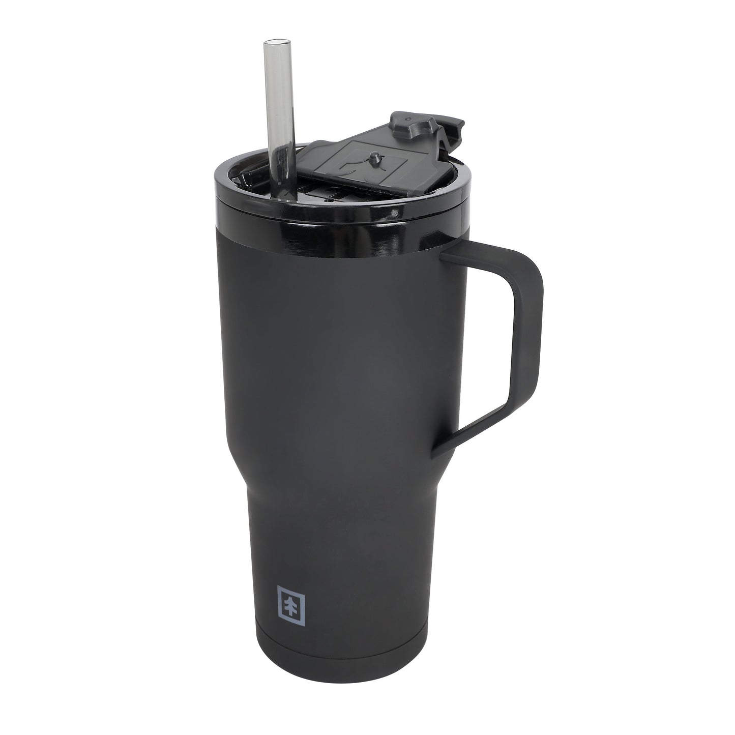 Swiss Tech 30oz black triple wall stainless steel tumbler 2-pack with handle & leakproof lid