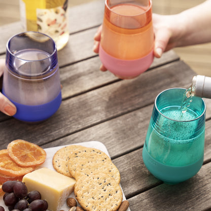 Host Freeze XL Cooling Cup, Double Wall Insulated Tumbler, 12oz, Set of 4