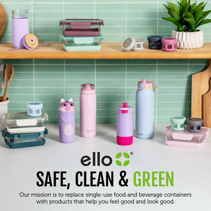 Ello Ultra Clean 64oz Stainless Steel Tumbler with Bottle Bag Sling, Pink Florals