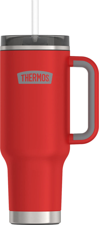 Thermos 40 oz Stainless Steel Cupholder Mug w/ Straw Crimson