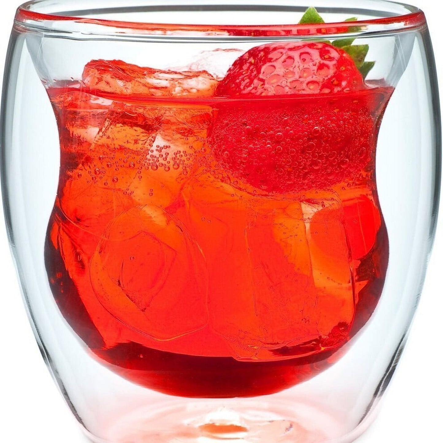 Curva Artisan Series Double Wall Beverage Glasses and Tumblers - Set of 4 Unique 8 oz Drinking Glasses
