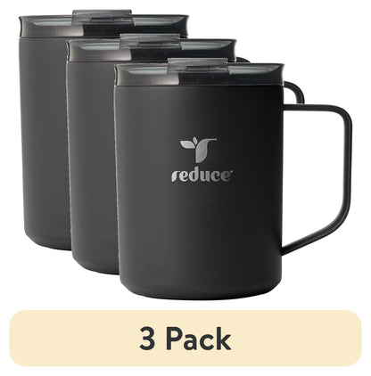 (3 pack) Reduce Hot1 14 oz Stainless Steel Insulated Tumbler with Lid – Black