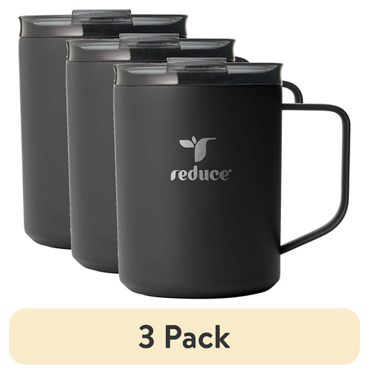 (3 pack) Reduce Hot1 14 oz Stainless Steel Insulated Tumbler with Lid – Black