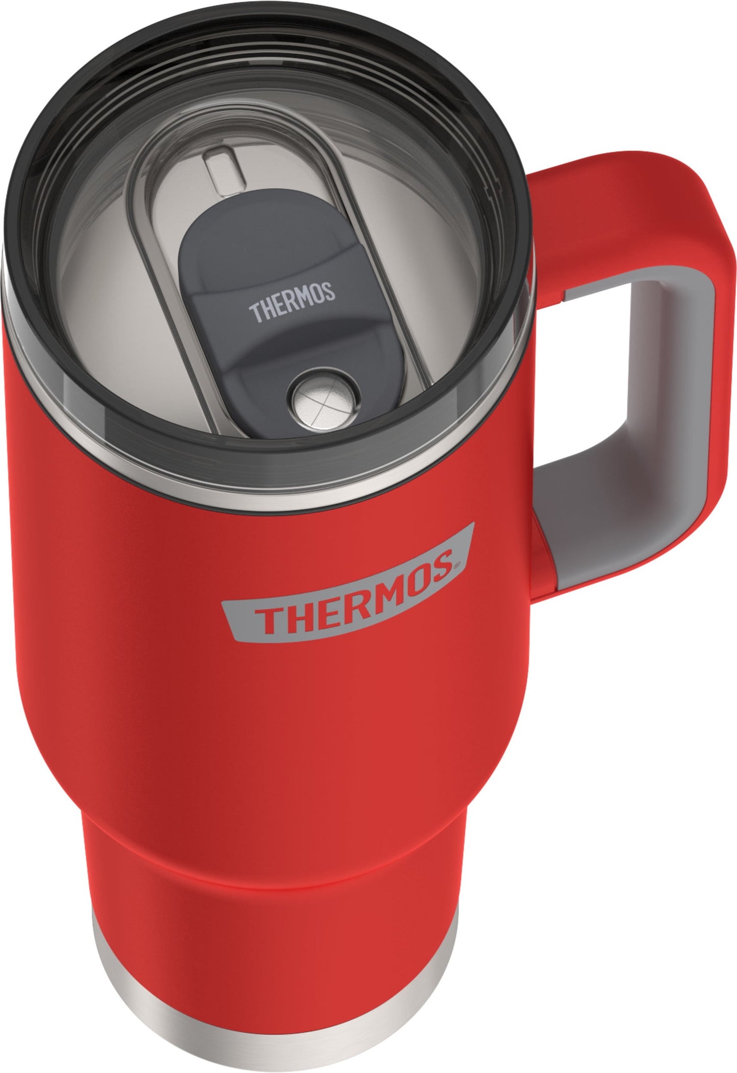 Thermos 40 oz Stainless Steel Cupholder Mug w/ Straw Crimson