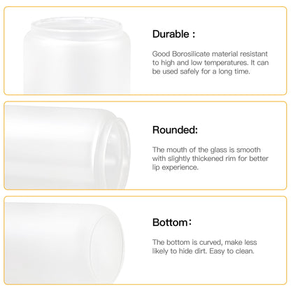 AGH 25 Pack Sublimation Glass Blanks Frosted Cans, 16 OZ Sublimation Tumblers Beer Drinking Cups with Wooden Lid & Plastic Straw, Coffee Cup, Iced Coffee Glasses for Juice, Soda, DIY Gift