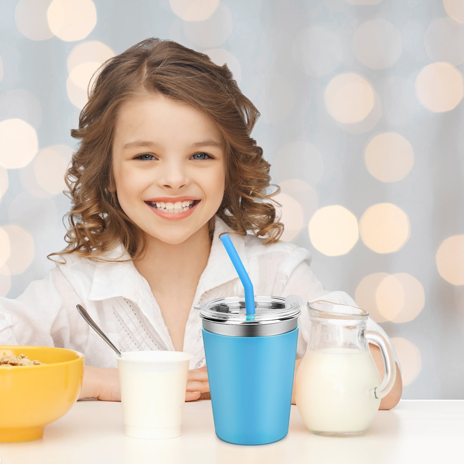 SSAWcasa 12oz Kids Cups, 6Pcs Spill-Proof Toddler Straw Cups with Slicone Sleeves, Stainless Steel Kids Sippy Cups with Straws and Lids, Unbreakable Tumblers for Cold & Hot Drinks