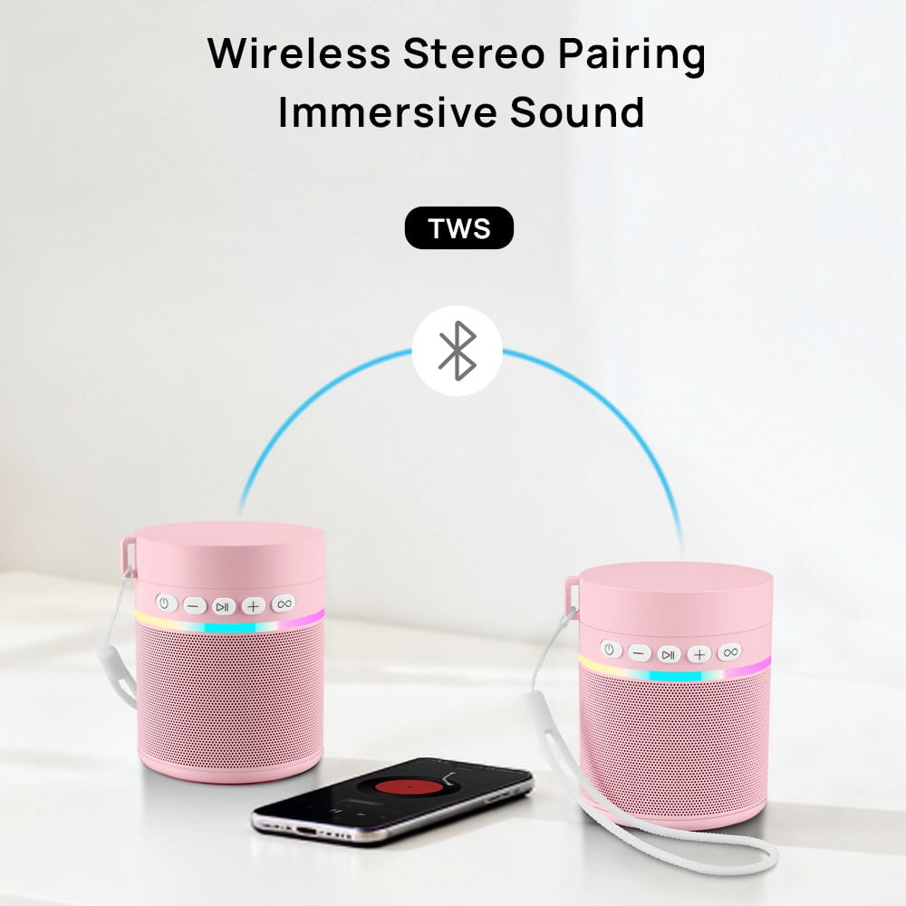 MYONAZ Insulated Water Bottle Bluetooth Speaker 2-in-1 18oz Stainless Steel Tumbler with Portable Speaker Ideal for Outdoor, School and Family Activities（Pink）