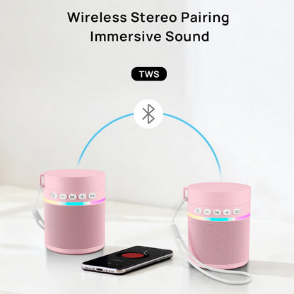MYONAZ Insulated Water Bottle Bluetooth Speaker 2-in-1 18oz Stainless Steel Tumbler with Portable Speaker Ideal for Outdoor, School and Family Activities（Pink）