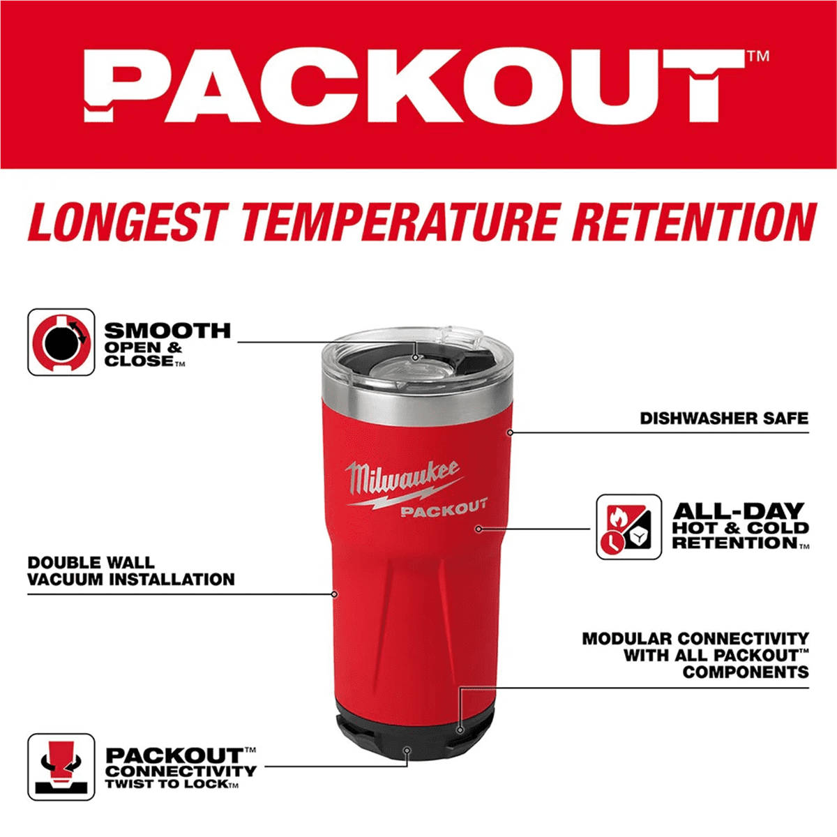 Milwaukee 48-22-8392R PACKOUT 20OZ TUMBLER