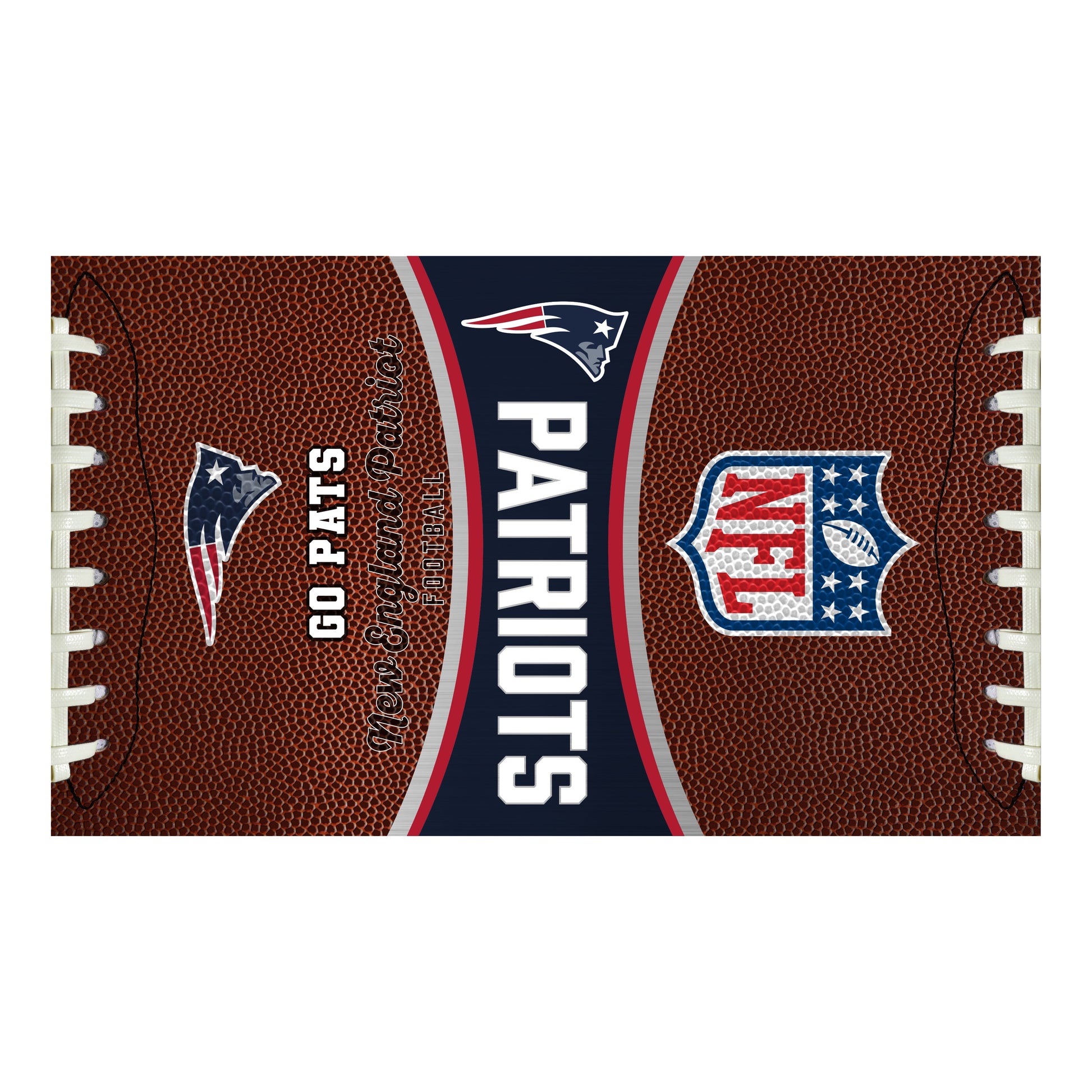 New England Patriots 32 ounce vacuum insulated stainless steel tumbler with Gameball graphic