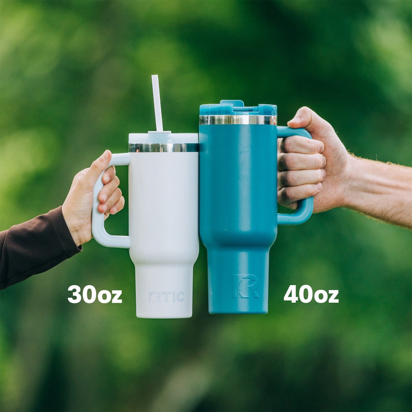 RTIC 40 oz Ceramic Lined Road Trip Tumbler, Leak-Resistant Lid with Straw, Navy