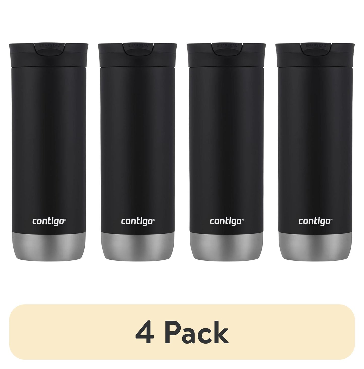 (4 pack) Contigo 16 oz. Huron 2.0 SnapSeal Stainless Steel Travel Mug - Licorice