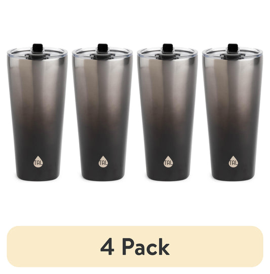 (4 pack) TAL Stainless Steel Tumbler 25 oz, Black Ombre