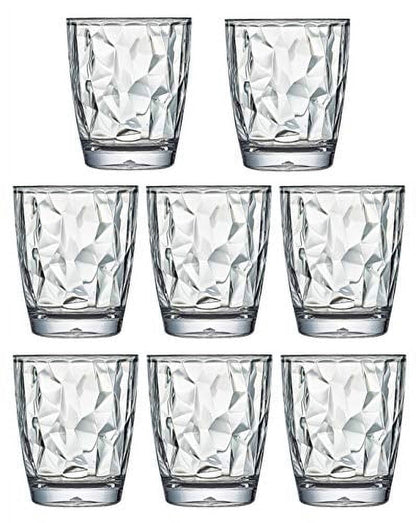 10 Oz Premium Unbreakable Drinking Glasses Dishwasher Safe BPA Free Acrylic Tumblers (Clear)