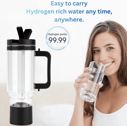H2FLOW Hydrogen Water Tumbler | 3000 PPB Molecular H2 | Titanium/Platinum Electrodes | Leakproof Large Hydrogen Bottle 1000 mL