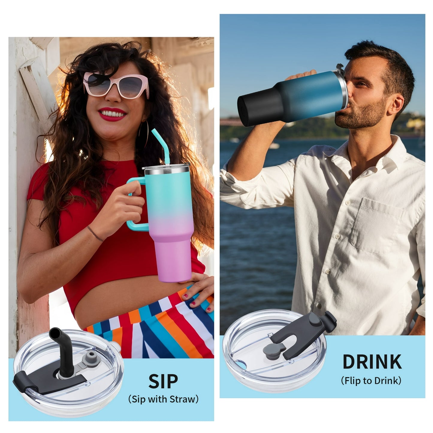 40oz Water Bottle,Insulated Tumbler with Lid and Straw,Keep Cold 34-Hrs & Hot 10-Hrs Travel Coffee Mug,Water Jug Gifts for Women Men