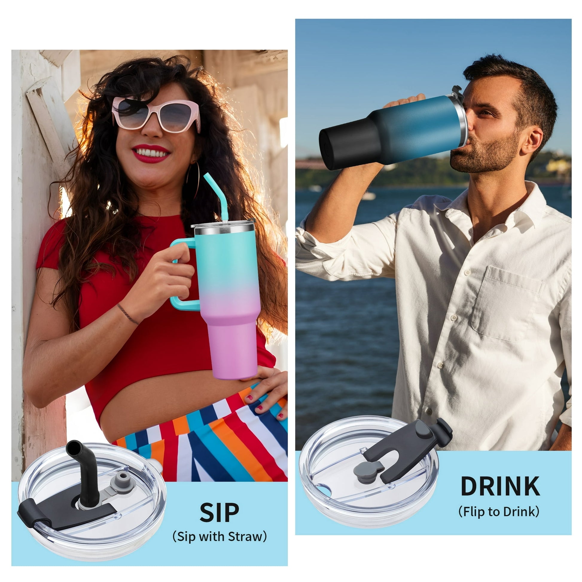 40oz Water Bottle,Insulated Tumbler with Lid and Straw,Keep Cold 34-Hrs & Hot 10-Hrs Travel Coffee Mug,Water Jug Gifts for Women Men