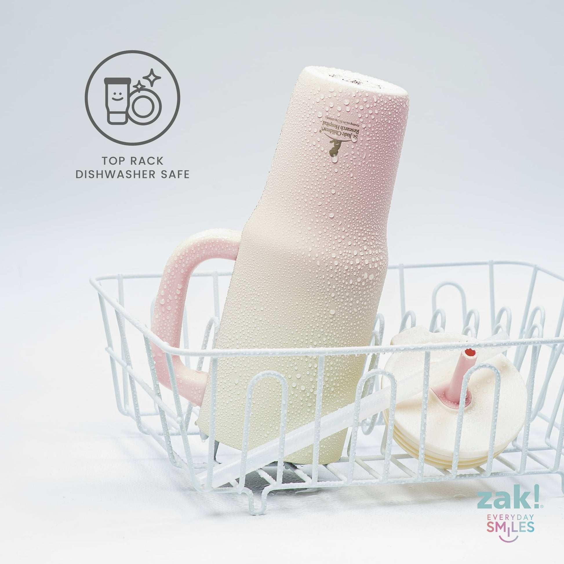 Zak Designs 40oz Stainless Steel Sutton Straw Tumbler Benefiting St. Jude Pink Ombre