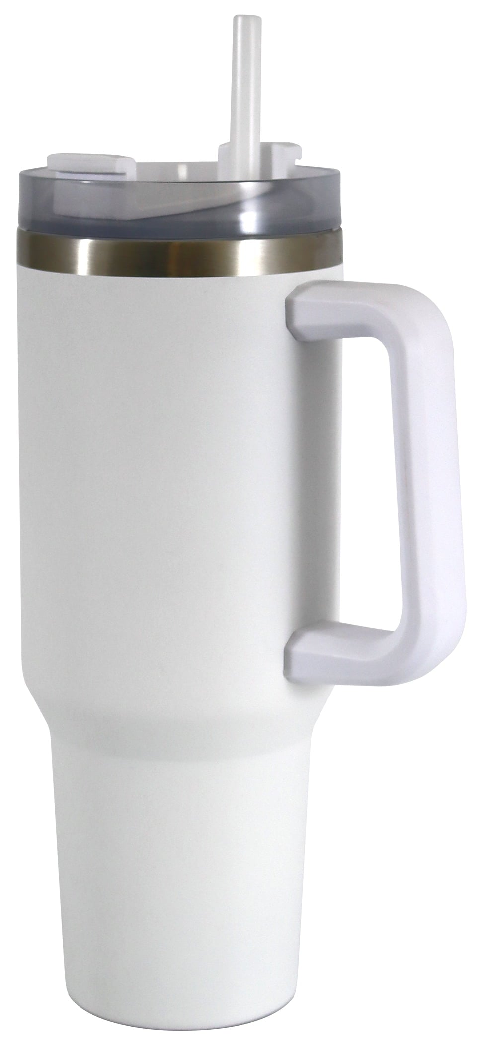(2 pack) Mainstays 40 oz Stainless Steel Tumbler with Straw and Handle, Double Wall Insulated, White