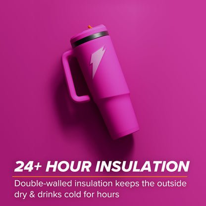 Gatorade Crossover Stainless Steel Tumbler Bottle, Pink, Double-Wall Insulation, 36 fl oz​