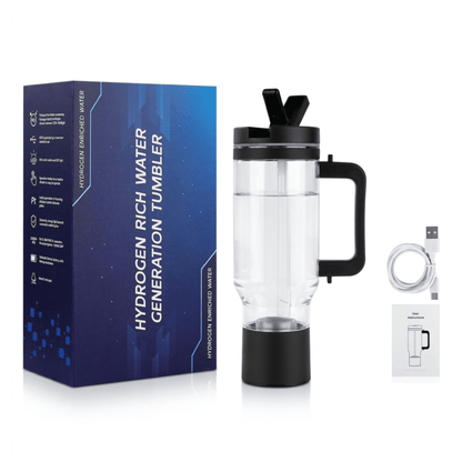 H2FLOW Hydrogen Water Tumbler | 3000 PPB Molecular H2 | Titanium/Platinum Electrodes | Leakproof Large Hydrogen Bottle 1000 mL