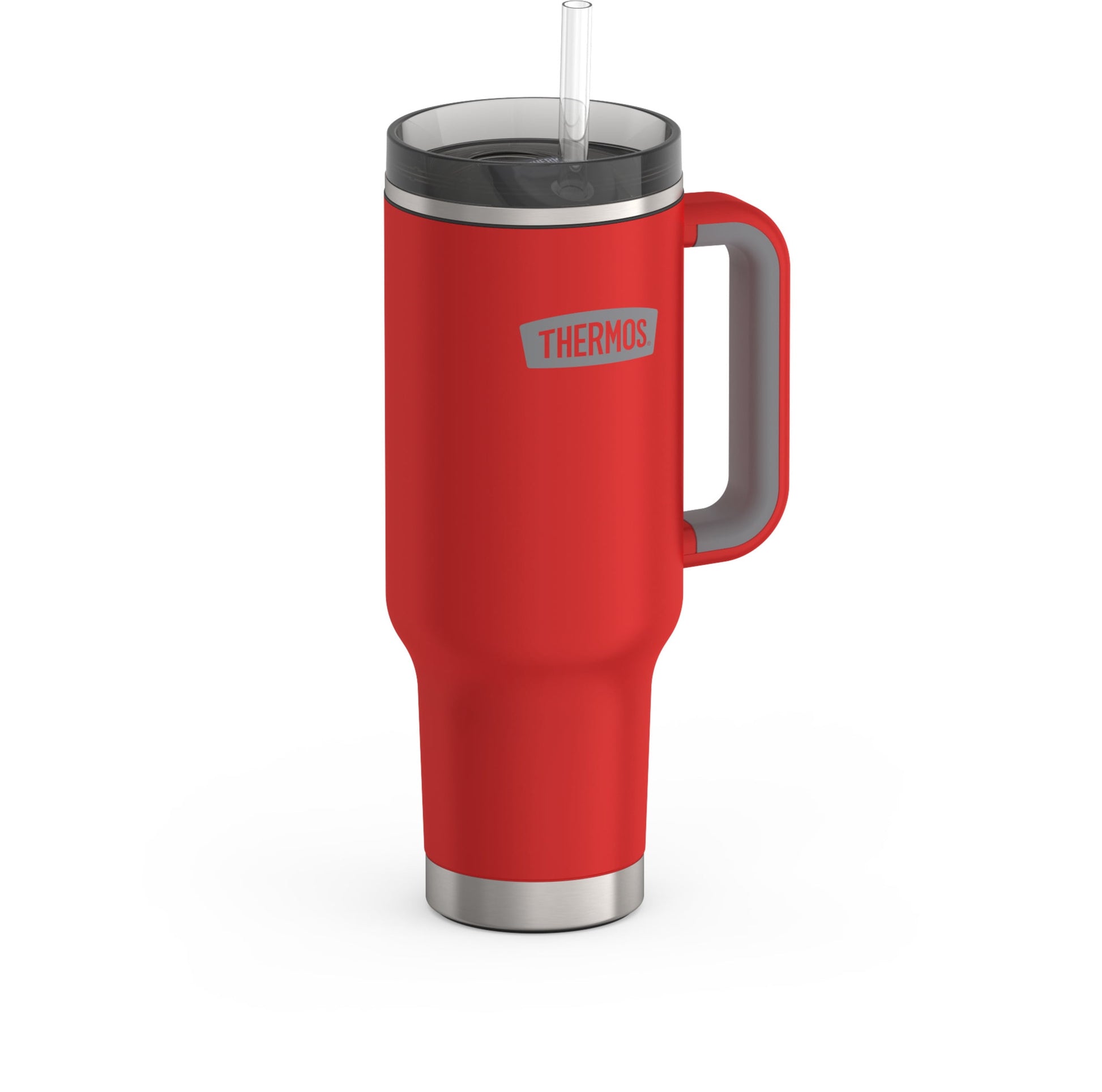 Thermos 40 oz Stainless Steel Cupholder Mug w/ Straw Crimson