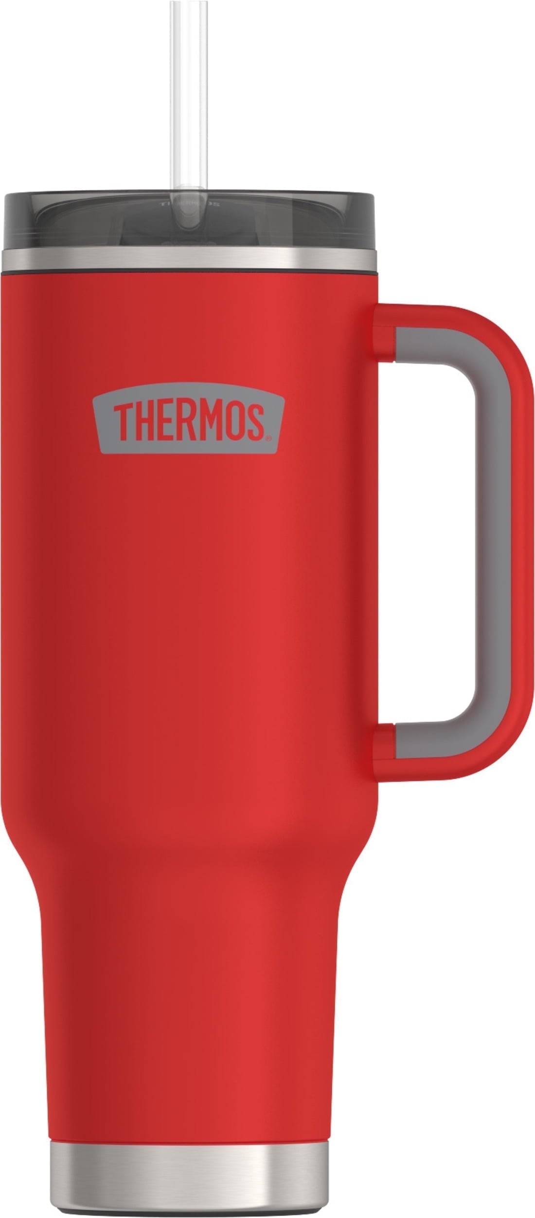 Thermos 40 oz Stainless Steel Cupholder Mug w/ Straw Crimson