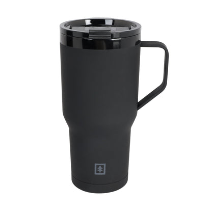 Swiss Tech 30oz black triple wall stainless steel tumbler 2-pack with handle & leakproof lid