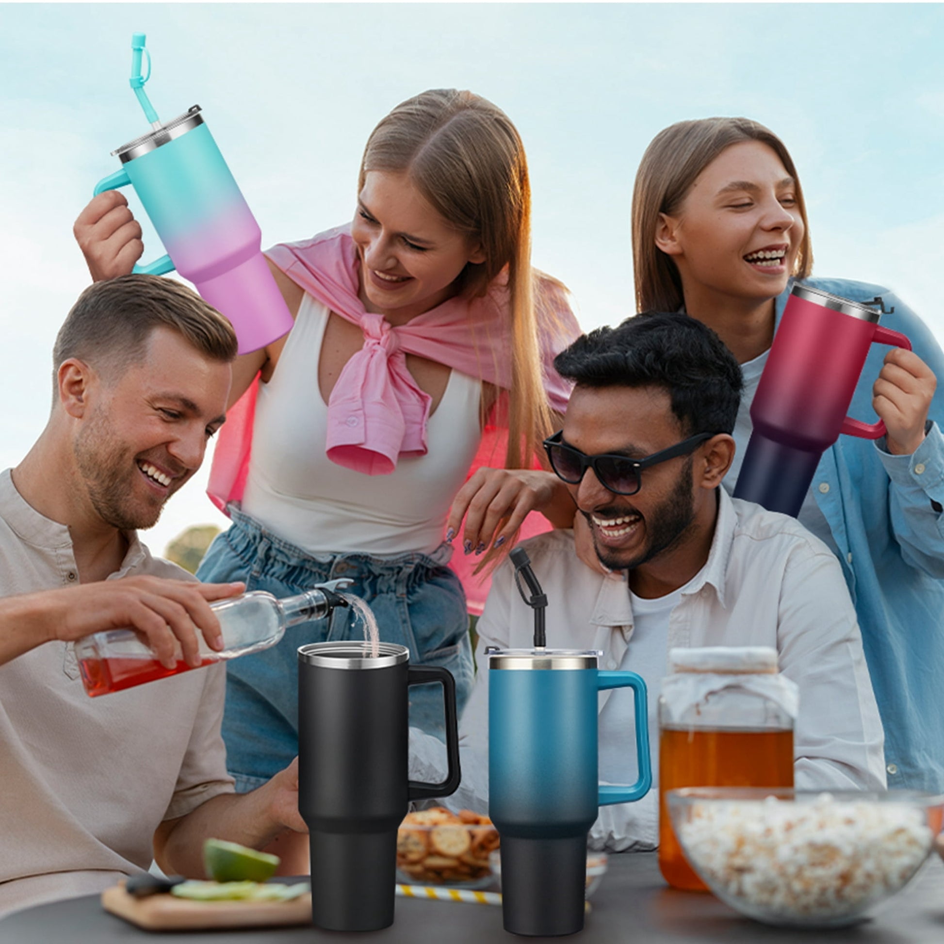40oz Water Bottle,Insulated Tumbler with Lid and Straw,Keep Cold 34-Hrs & Hot 10-Hrs Travel Coffee Mug,Water Jug Gifts for Women Men